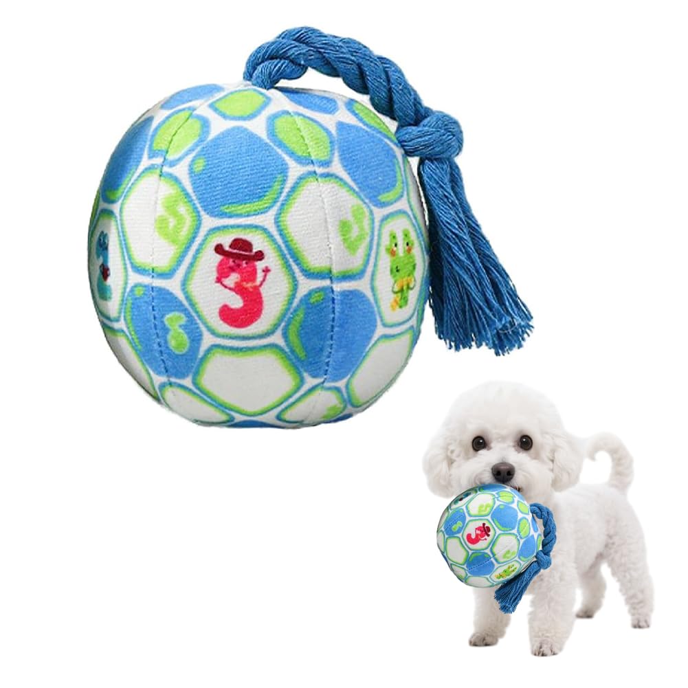 Interactive Squeaky Dog Ball Toy with Rope – Durable Chew Toy for Small & Medium Dogs, Tug, Fetch & Teeth Cleaning