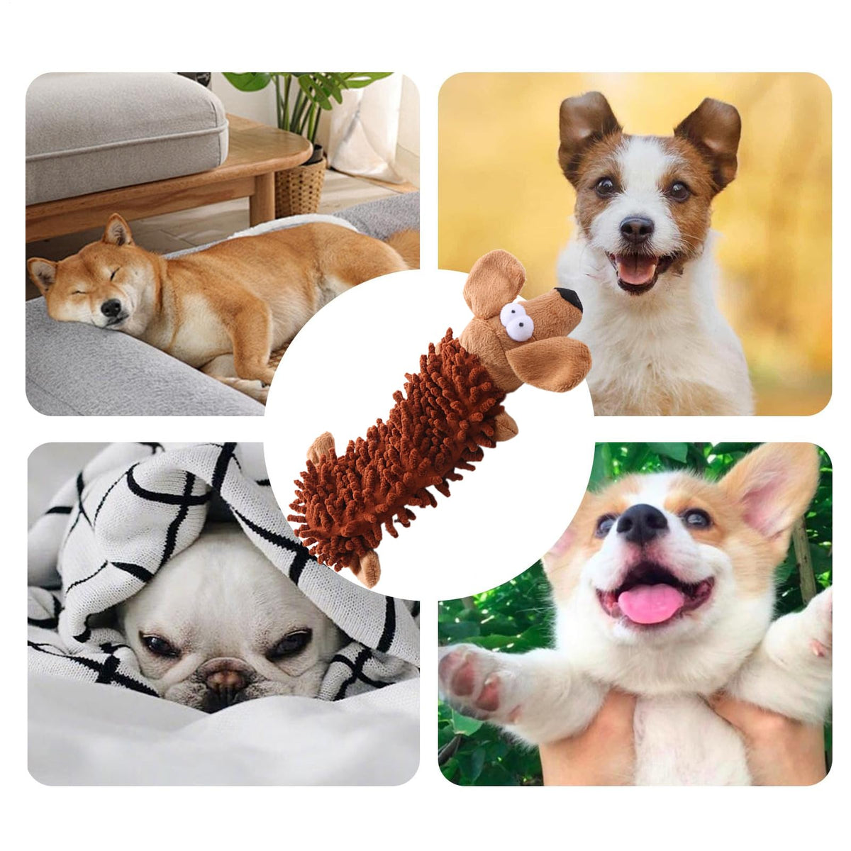 Tough Plush Squeaky Dog Toy for Aggressive Chewers