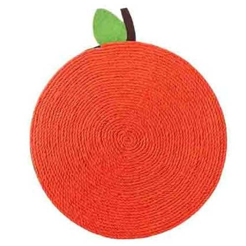 Natural Sisal Orange Shape Cat Scratch Mats, Anti-Slip Cat Scratching Pads Toy for Indoor Cats