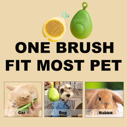 Cute Avocado Shape Dog Brush with Release Button