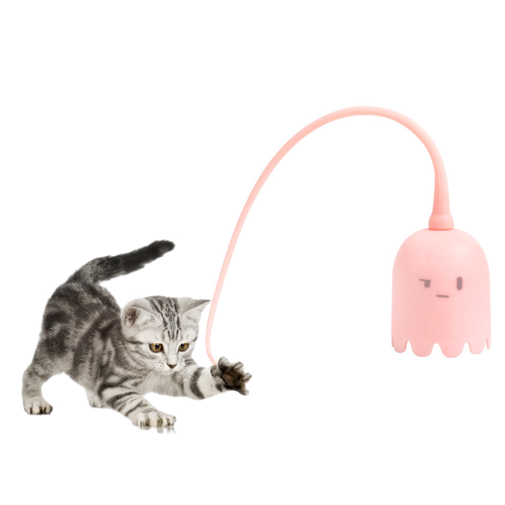 Automatic Sensing and Moving Silicone Cat Toy with Rotating and Jumping Long Tail