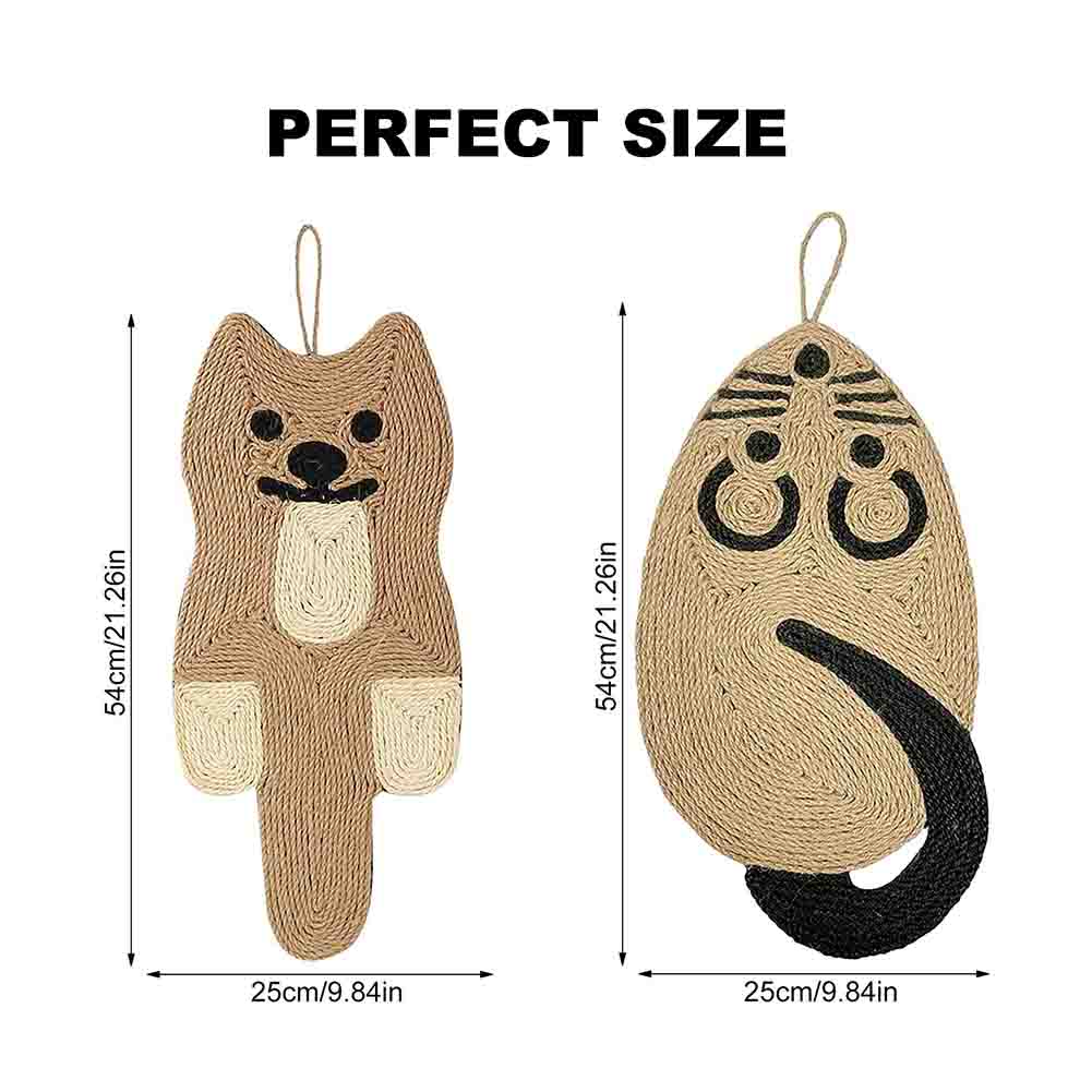 Cat Scratcher Mat,  21.3 X 9.8 Inch Natural Sisal Mouse Shape Cat Scratch Mats