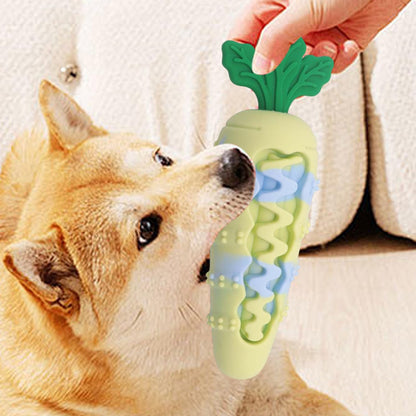 Carrot Squeaky Chew Toy for Dogs – Treat Dispensing Dental Toy for Small & Medium Dogs