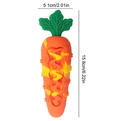 Carrot Squeaky Chew Toy for Dogs – Treat Dispensing Dental Toy for Small & Medium Dogs