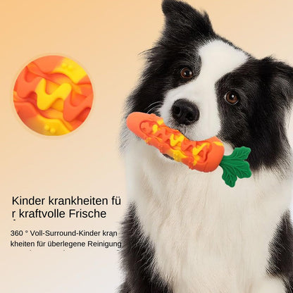 Carrot Squeaky Chew Toy for Dogs – Treat Dispensing Dental Toy for Small & Medium Dogs