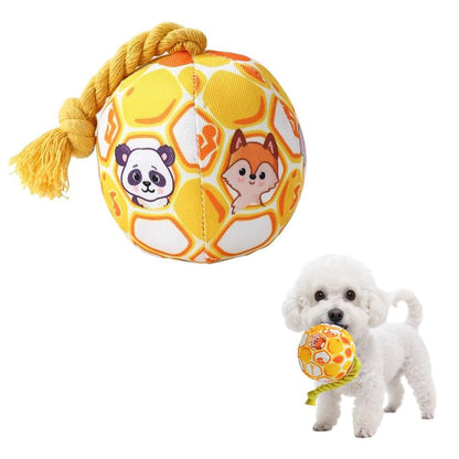 Interactive Squeaky Dog Ball Toy with Rope – Durable Chew Toy for Small & Medium Dogs, Tug, Fetch & Teeth Cleaning
