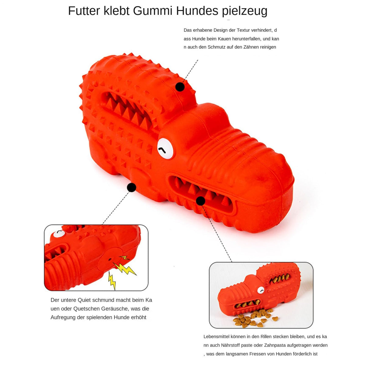Rubber Alligator Dog Chew Toy