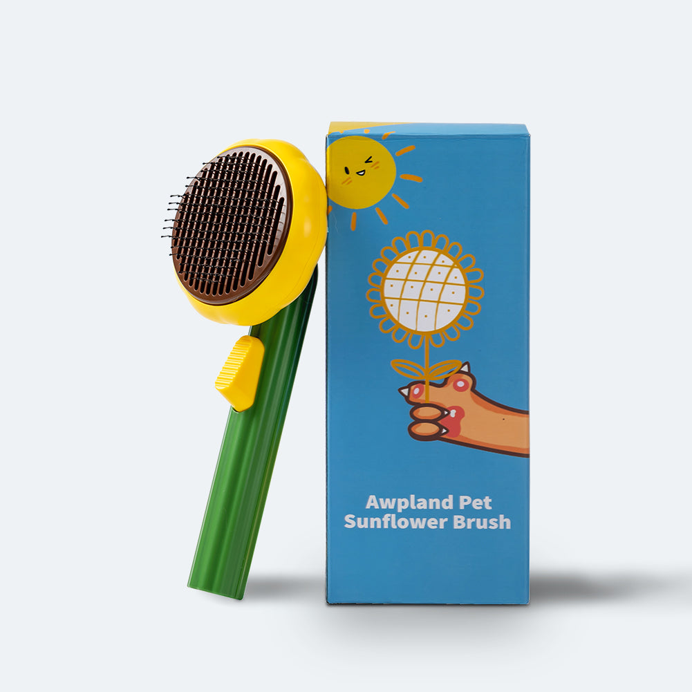 Cute Sunflower Shape Self Cleaning Brush for Short or Long Haired Cats and Dogs