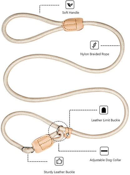 5.5FT Strong Nylon Dog Leash with Comfortable Handle for Large, Medium & Small Dogs