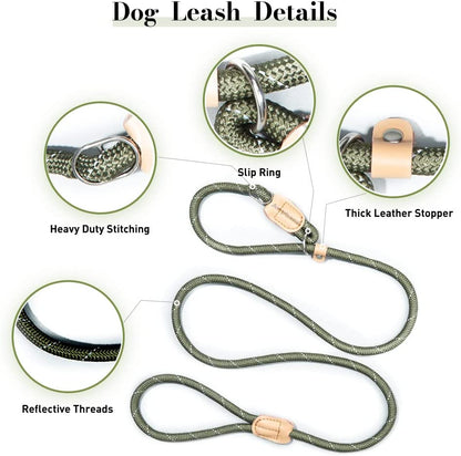 5.5FT Strong Nylon Dog Leash with Comfortable Handle for Large, Medium & Small Dogs